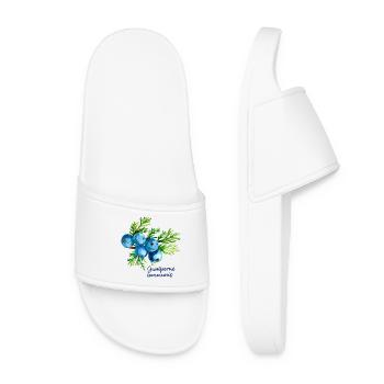 Juniperus communis - illustration botanique - Claquettes Femme - blanc - Devant
