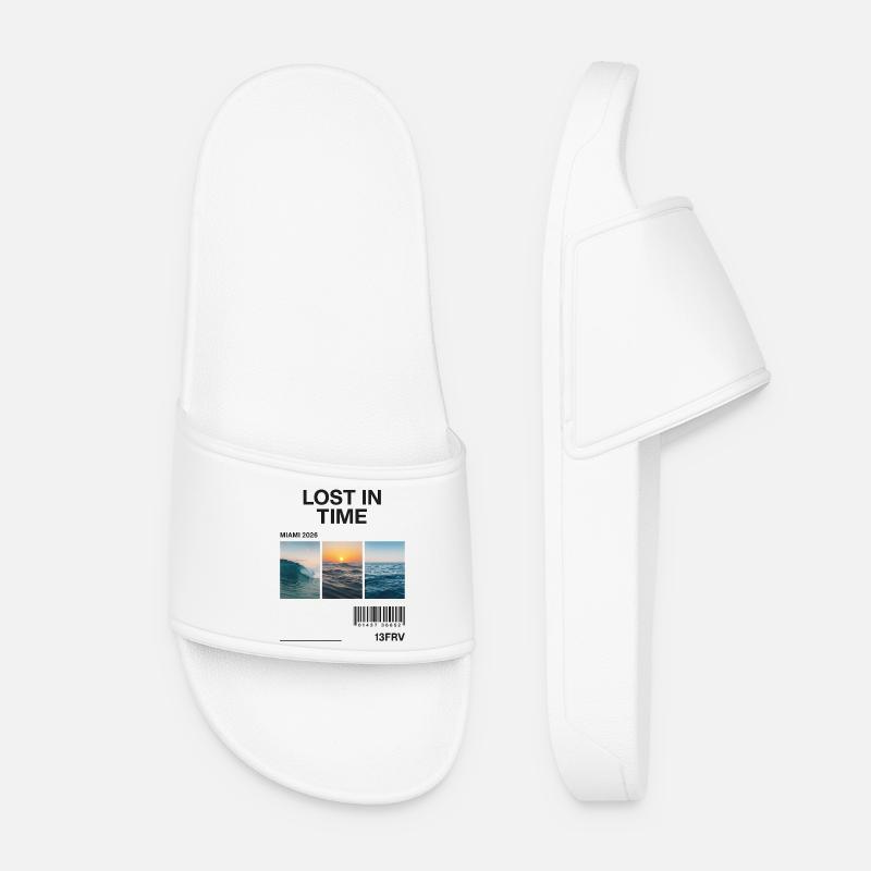Temps perdu : Triptyque des Vagues de Miami - Claquettes Femme - blanc