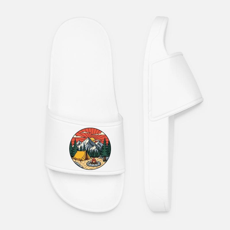 Ecological Mountain Campsite - Women’s Pool Sliders - white
