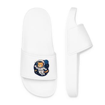 Space Cat Adventure – Chemise d’astronaute kawaii - Claquettes Femme - blanc - Devant