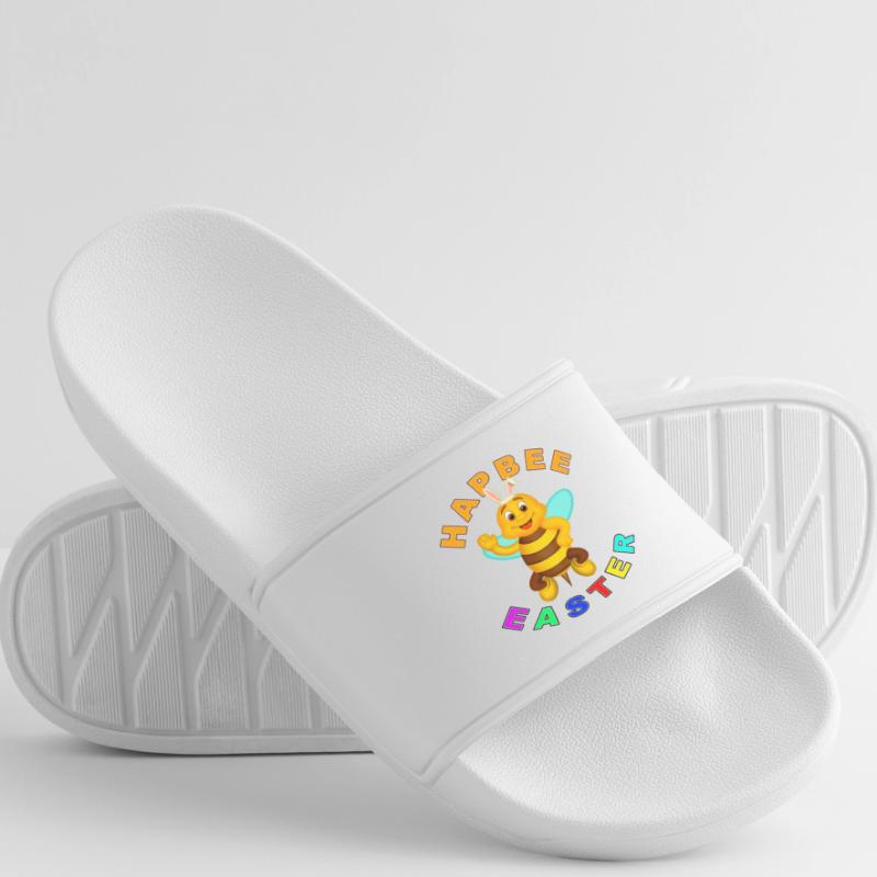 HAPBEE Easter with text Women’s Pool Sliders