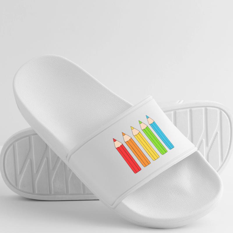 Lebendiges Farbstift-Array-Design Frauen Badelatschen
