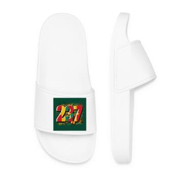 Festive Year Numbers in Bright Colours - Women’s Pool Sliders - white - Front