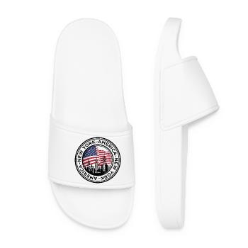 Ligne d’horizon américaine avec étreinte de drapeau - Claquettes Femme - blanc - Devant