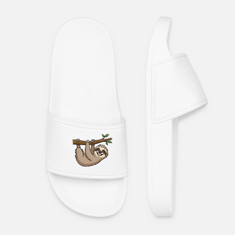 Playful sloth - Women’s Pool Sliders - white