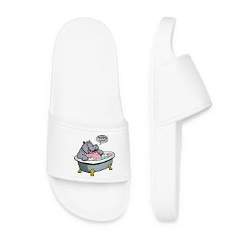 Hippo in the bath - Women’s Pool Sliders - white - Front