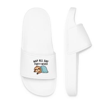 Sleepy Sloth Nap Ganztägiges Design - Frauen Badelatschen - Weiß - Vorne