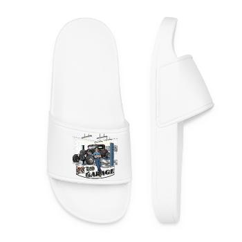 Vintage Car Workshop Design - Women’s Pool Sliders - white - Front