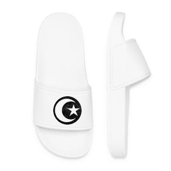 Croissant et étoile islam cercle noir - Claquettes Femme - blanc - Devant