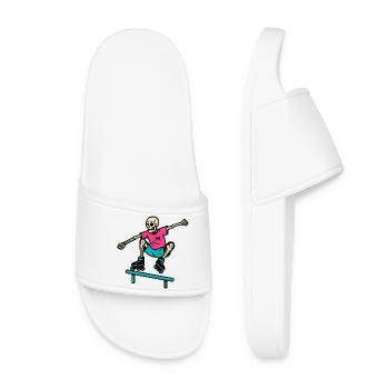 Le squelette néon grince sur les patins à roues alignées - Claquettes Femme - blanc - Devant
