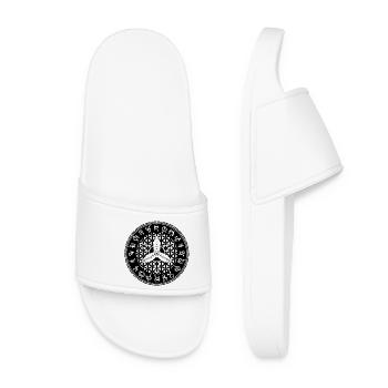 Flower of Life Moth Sigil - Women’s Pool Sliders - white - Front