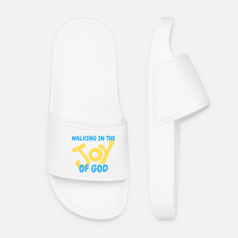 God's joy motif in solid pastel colors - Women’s Pool Sliders - white