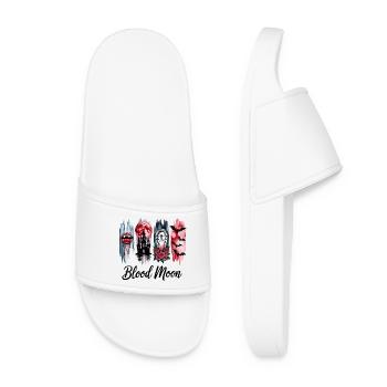 Blood Moon 4 PaneGothic Halloween Motif - Women’s Pool Sliders - white - Front