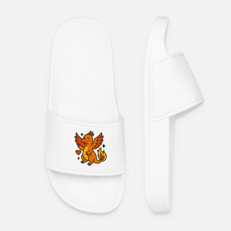 Dino_mit_Herz_im_Herbst - Women’s Pool Sliders - white