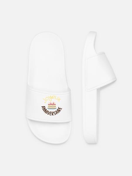 Joyeux anniversaire - Claquettes Femme - blanc