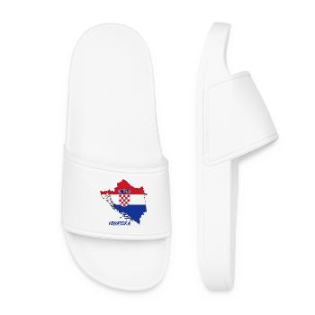 Conception du drapeau de la Croatie sur la carte - Claquettes Femme - blanc - Devant