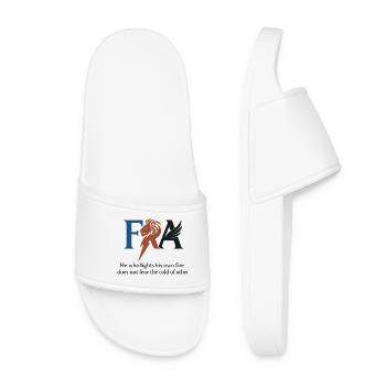 Design with Lion Portrait and Aesthetics - Women’s Pool Sliders - white - Front