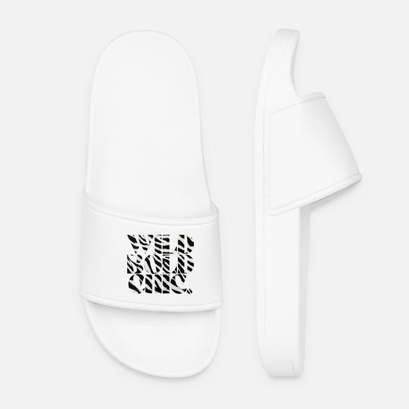 Wild Bold Chic Zebra Typography - Women’s Pool Sliders - white