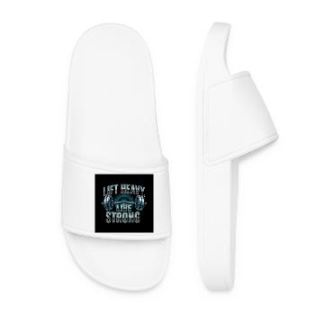 Lift Heavy Live Strong Barbell - Women’s Pool Sliders - white - Front