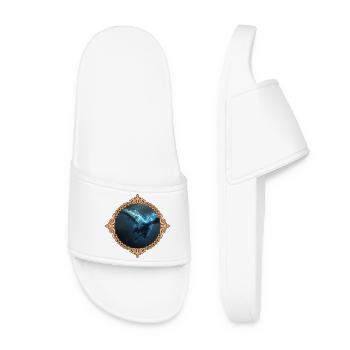 Dragon dans un cadre en cristal - Claquettes Femme - blanc - Devant