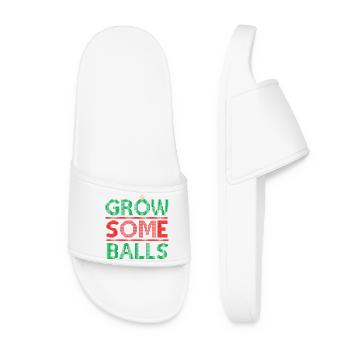 grow some balls - Women’s Pool Sliders - white - Front