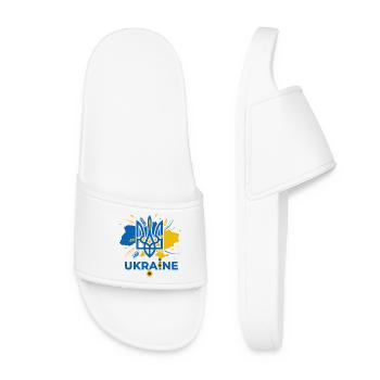 Trident bleu Emblème de l’Ukraine - Claquettes Femme - blanc - Devant