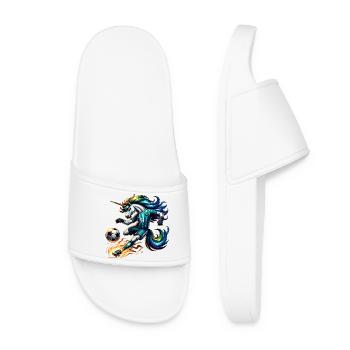 Unicorn Footballer 57 Rainbow Kicker Magic - Women’s Pool Sliders - white - Front