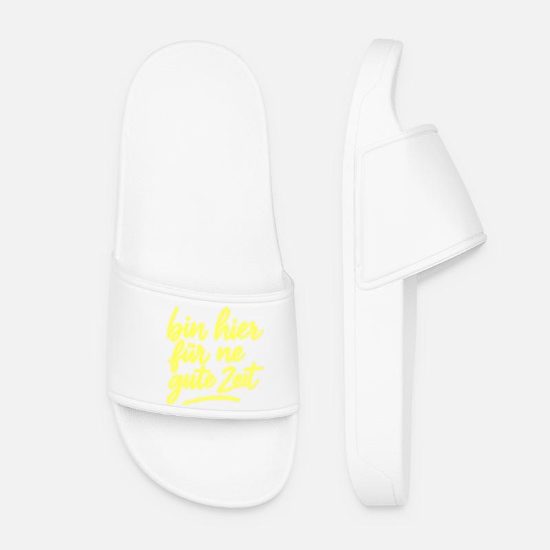 I'm here for a good time neon yellow - Women’s Pool Sliders - white