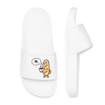 Warm Mascot Coffee Baguette - Women’s Pool Sliders - white - Front
