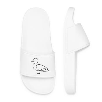 Croquis de canard – Motif animalier minimaliste - Claquettes Femme - blanc - Devant