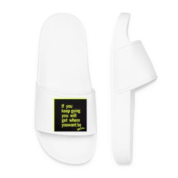 Motivation durable : texte néon - Claquettes Femme - blanc - Devant
