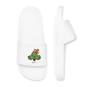 Cactus Hug Me Cartoon - Women’s Pool Sliders - white - Front