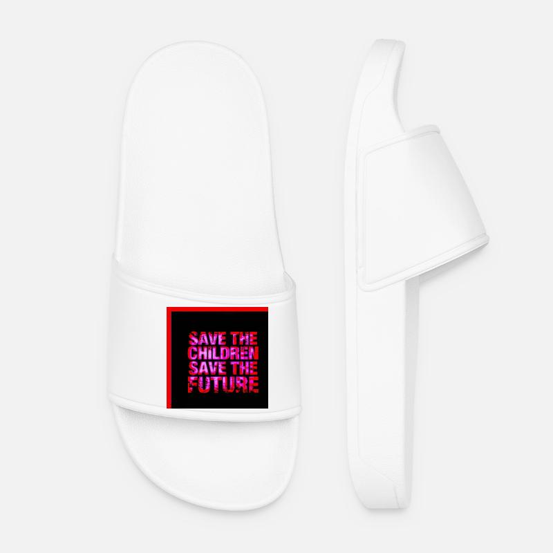 Neon Text Save the Future - Women’s Pool Sliders - white