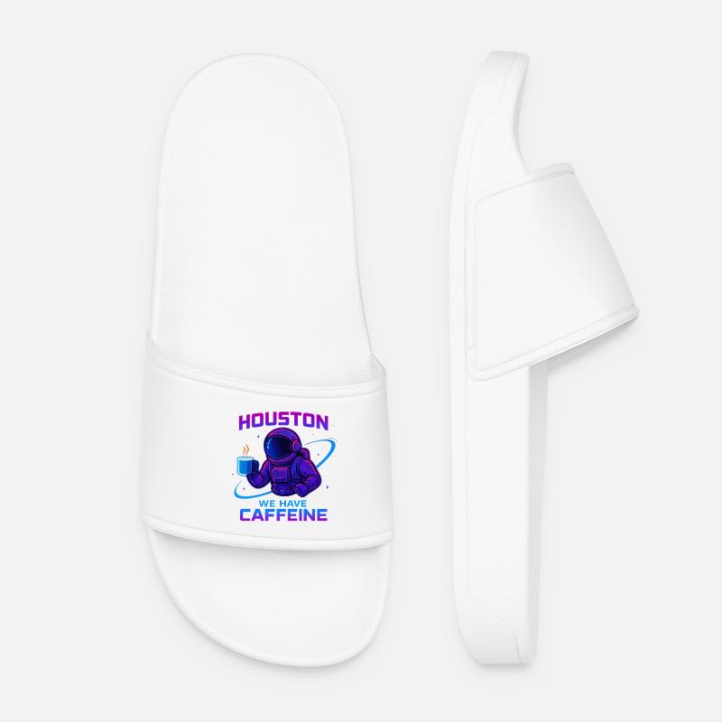 Houston we have caffeine - Women’s Pool Sliders - white