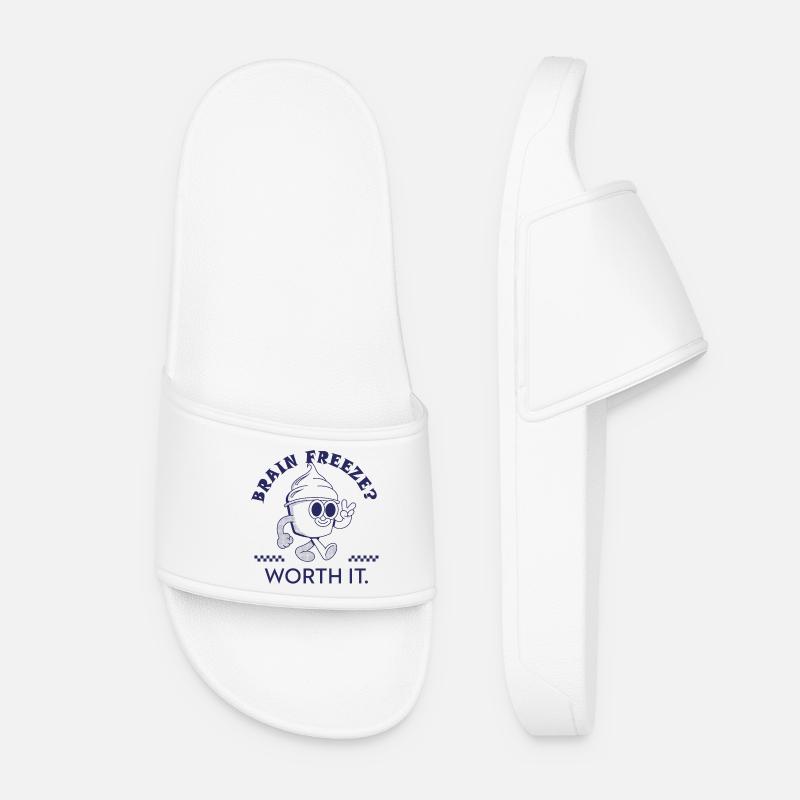 Brain Freeze Worth It – Lustiges Eiscreme Design - Women’s Pool Sliders - white