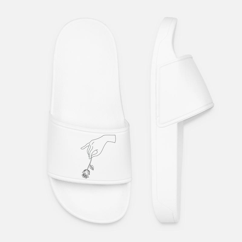 Hand with flower - Women’s Pool Sliders - white