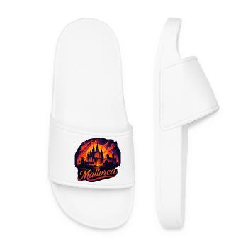 Mallorca Island Holiday Silhouette Summer Gift - Women’s Pool Sliders - white - Front