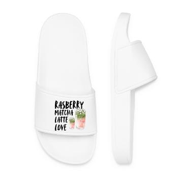 Framboise Matcha Latte Love Matcha Lover Dicton - Claquettes Femme - blanc - Devant