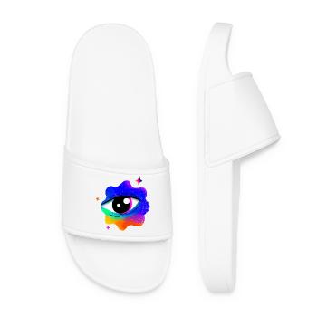 Nébuleuse de l’œil arc-en-ciel vif - Claquettes Femme - blanc - Devant