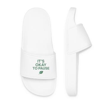 C’est bien de mettre Leaf en pause - Claquettes Femme - blanc - Devant