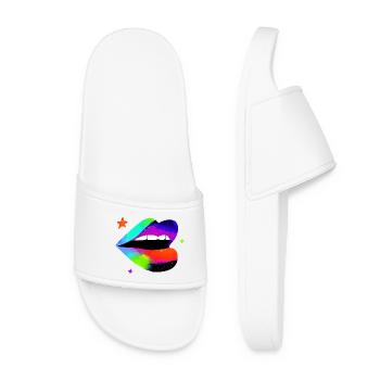 Rainbow Lip Pop Art - Women’s Pool Sliders - white - Front
