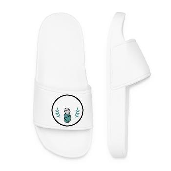Sanfte Wickelbabysymbol individuel anpassbar - Frauen Badelatschen - Weiß - Vorne