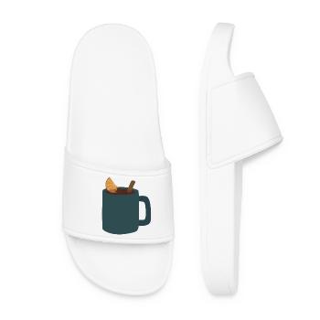 Mulled Wine Mug Illustration - Women’s Pool Sliders - white - Front