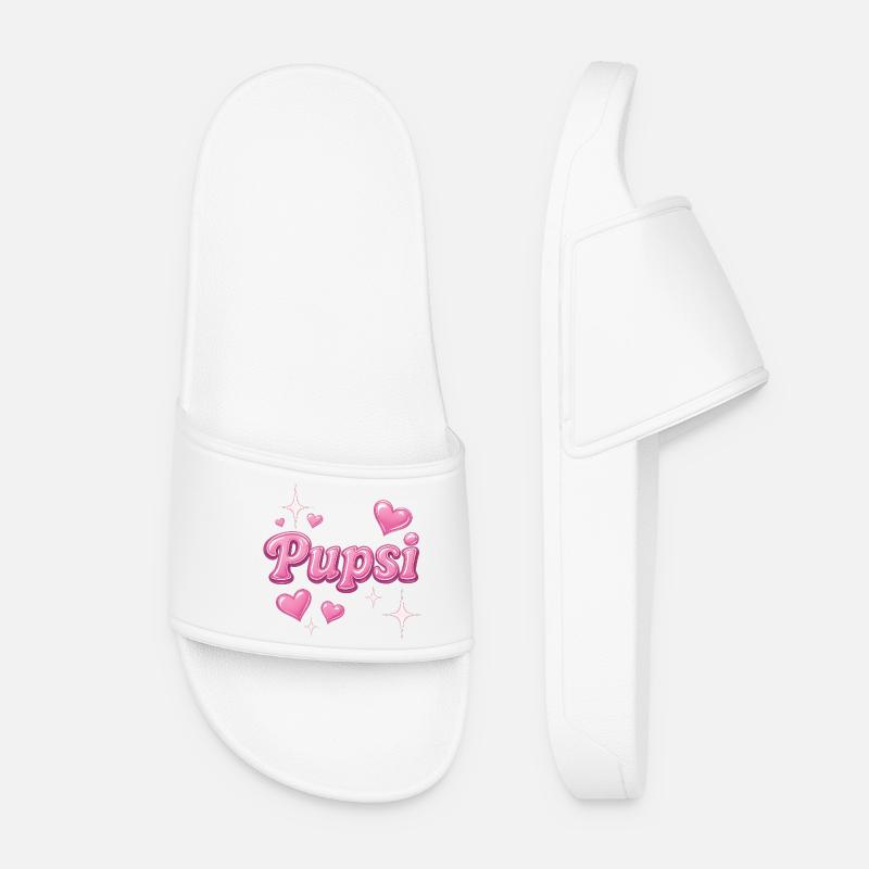 pupsi/y2k nickname design - Women’s Pool Sliders - white