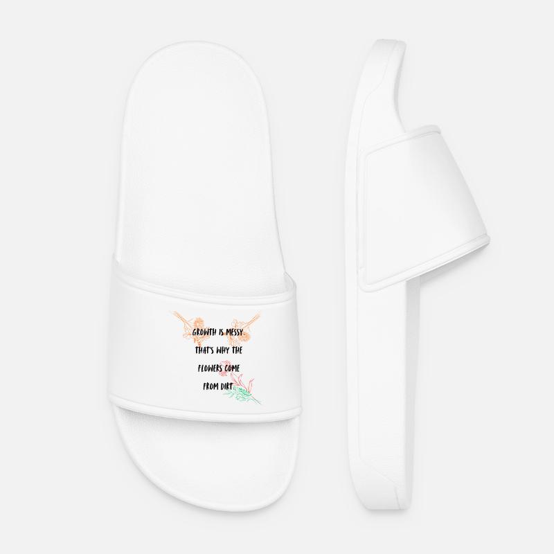 Growth typography design - Women’s Pool Sliders - white