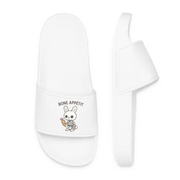 Bone Appetit Skeleton Bunny - Women’s Pool Sliders - white - Front