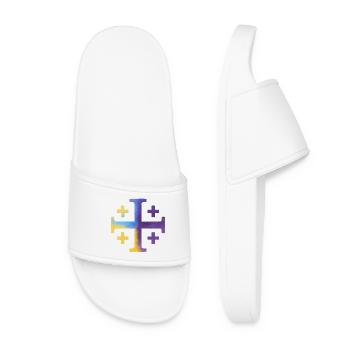 Croix Kairos (Croix de Jérusalem) – Violet et jaune - Claquettes Femme - blanc - Devant