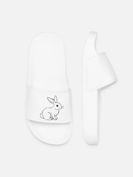 Hase Kaninchen T-shirt Geschenk - Frauen Badelatschen - Weiß