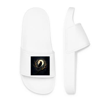 Corbeau sur la lune illuminée - Claquettes Femme - blanc - Devant
