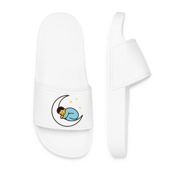 Cute Baby on the Moon | Good night - Women’s Pool Sliders - white - Front